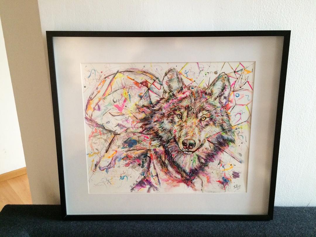 "Cuetlachtli" Wolf Art