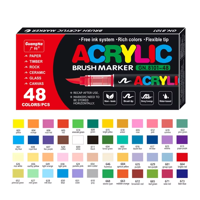 Acrylic Markers Brush Tip For Rock Painting, Wood, Canvas, Stone,Christmas Gift, DIY Crafts